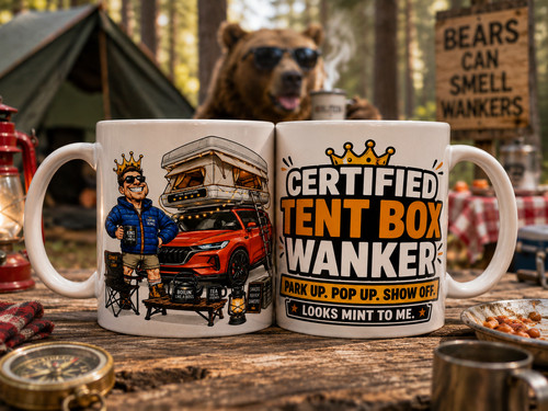 Funny tent box mug - box,