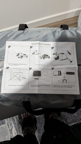 Person bed truck tent top - person,